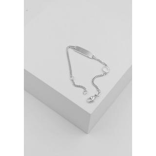 MUAU Schmuck  Bébé Bracelet réservoir or blanc 750, 14cm plaque à  graver 2cm ange 6mm 