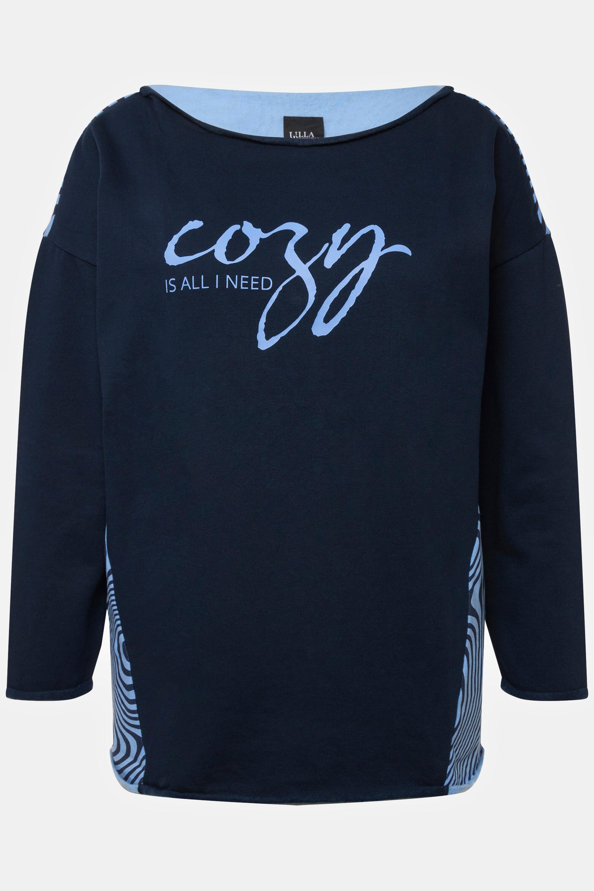 Ulla Popken Sweat-shirt d'intérieur Oversized Col Bateau Manches Longues  