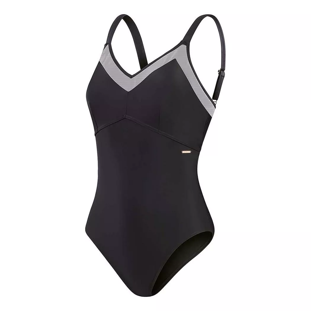 Women's Shaping Mesh Detail Swimsuit Black - 34/10