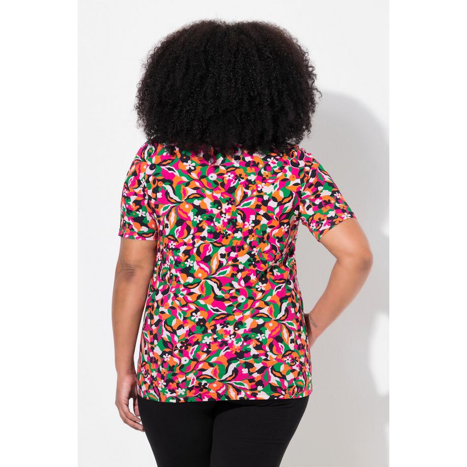 Ulla Popken Maglia Lunga A-Line Scollo V Mezze Maniche  