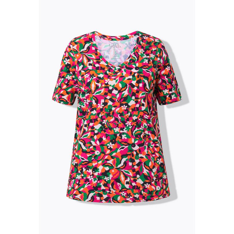 Ulla Popken Maglia Lunga A-Line Scollo V Mezze Maniche  