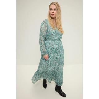 Studio Untold  Maxikleid, A-Line, Paisley Print, V-Ausschnitt, elastische Taille, Langarm 