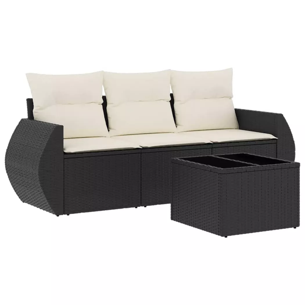 VidaXL - Garten sofagarnitur poly-rattan, One Size, Schwarz