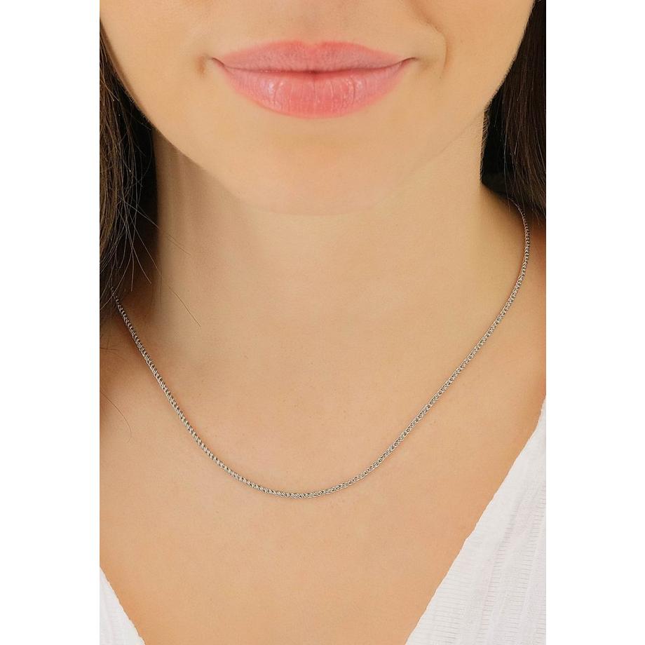 MUAU Schmuck  Collier double forçat or blanc 750, 1.9mm, 45cm 