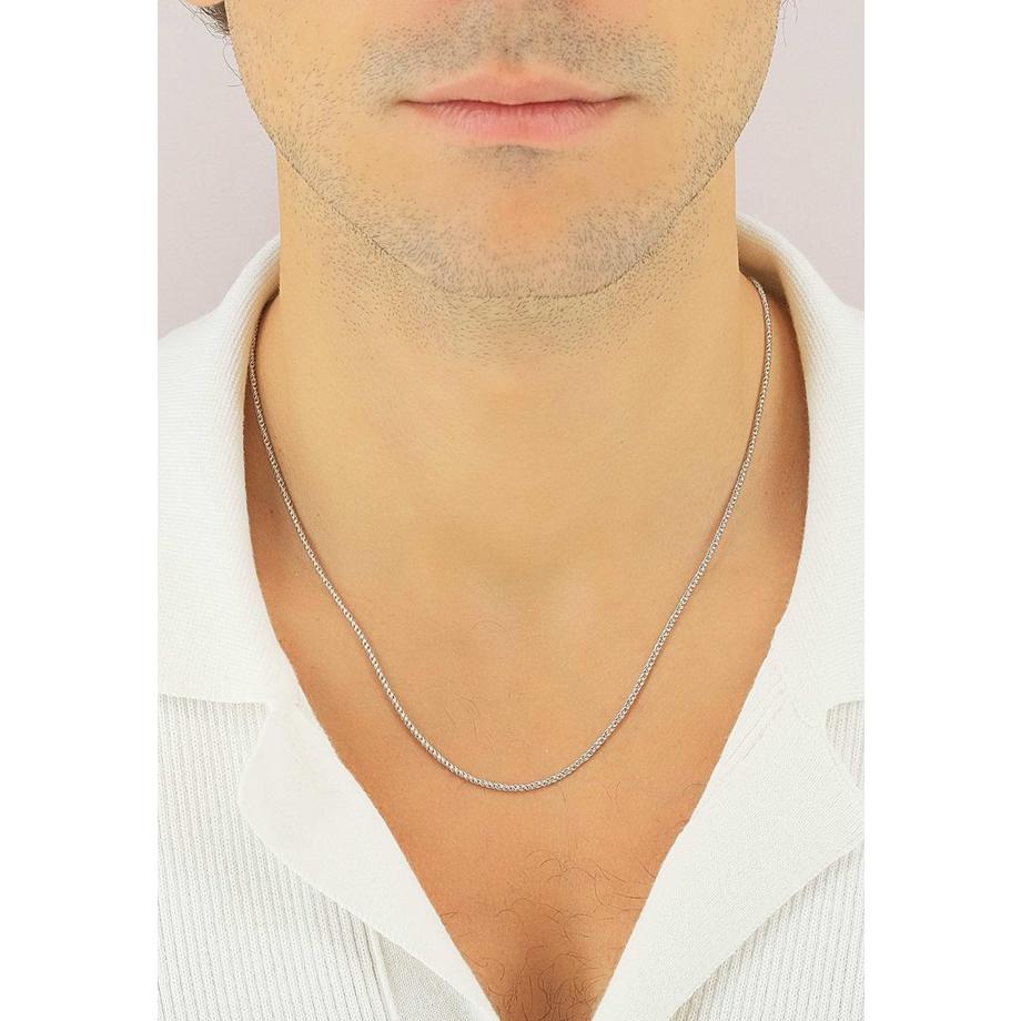 MUAU Schmuck  Collier double forçat or blanc 750, 1.9mm, 45cm 