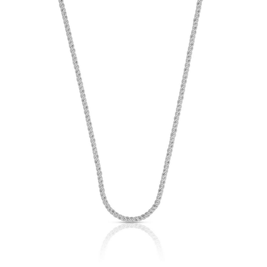 Collier double forçat or blanc 750, 1.9mm, 45cm