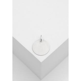 MUAU Schmuck  Pendentif plaque à  graver or blanc 750 rond 14mm 