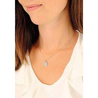 MUAU Schmuck  Pendentif plaque à  graver or blanc 750 rond 14mm 