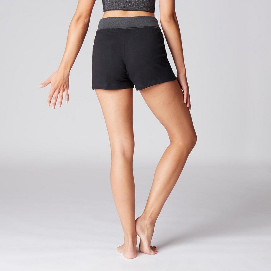 KIMJALY  Shorts sanftes Yoga Damen Ecodesign schwarz/graumeliert 