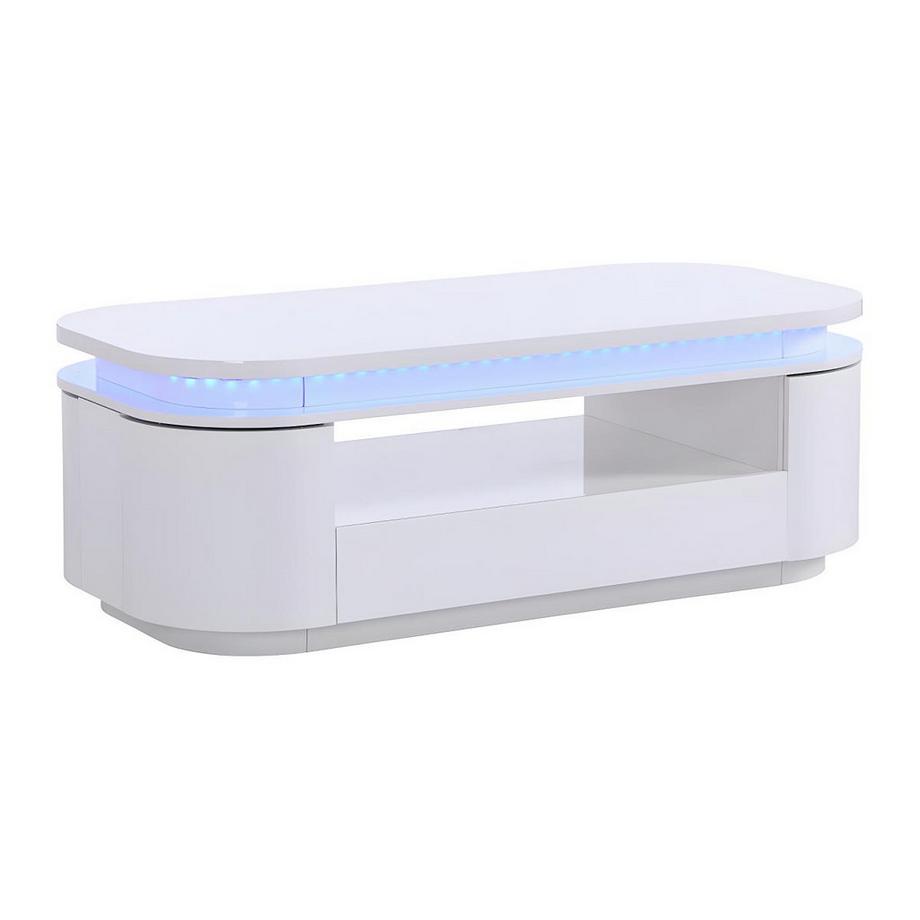 Vente-unique Couchtisch mit 4 Türen 1 Schublade mit LEDBeleuchtung MDF VANDANA  