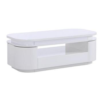 Table basse 4 portes 1 tiroir avec LEDs MDF laqué VANDANA