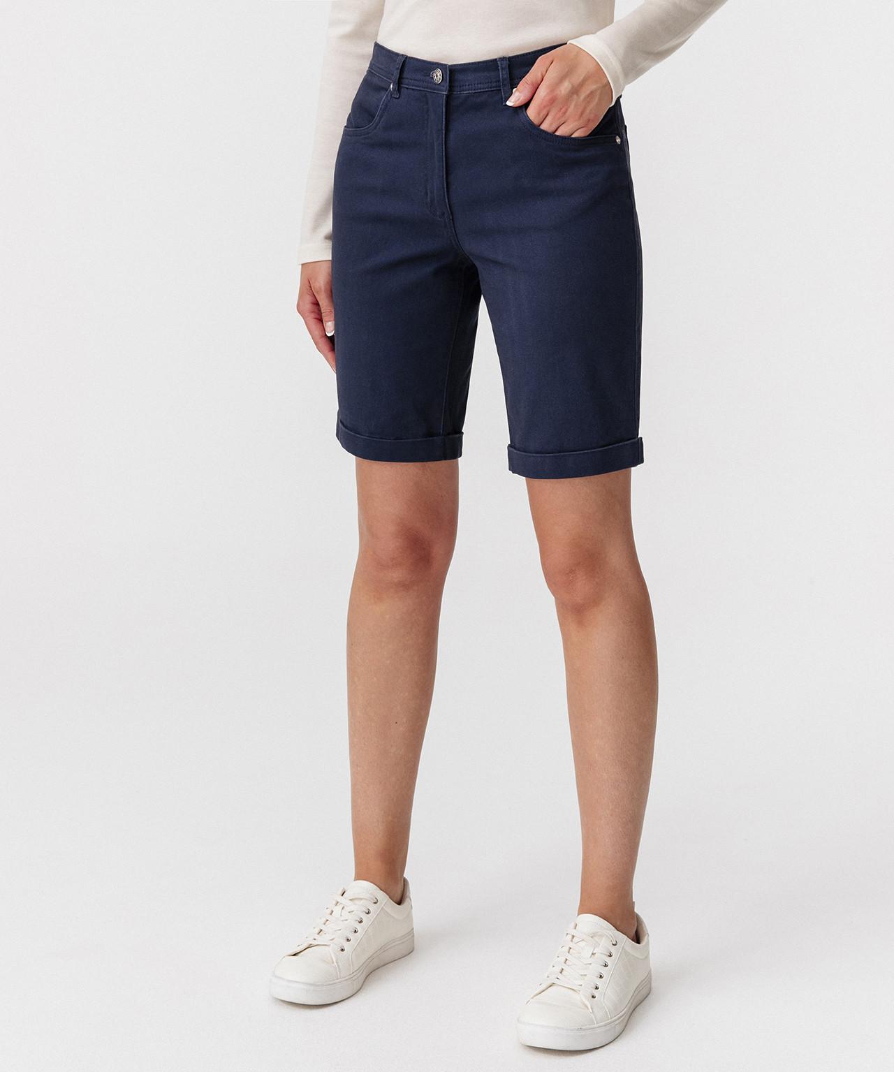 Image of Bermudas Aus Baumwollstretch. Damen Blau 52