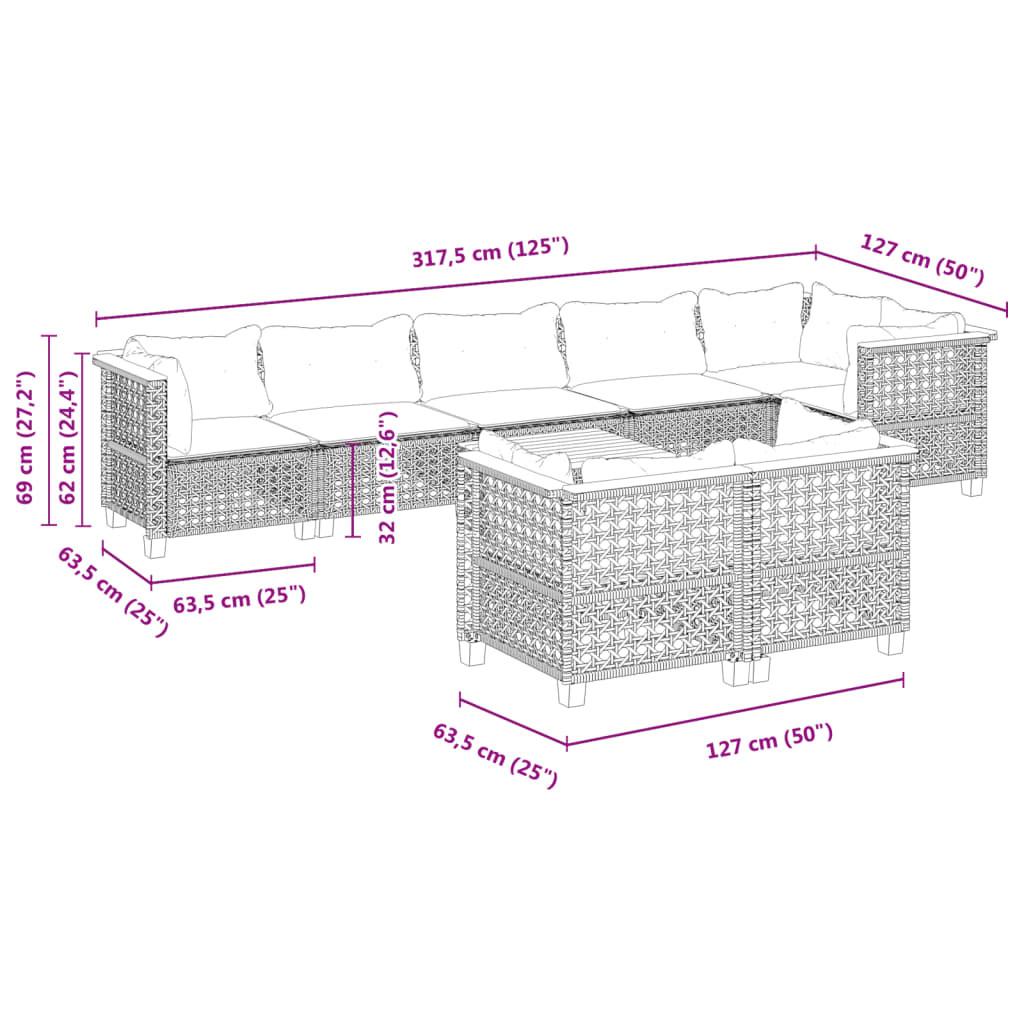 VidaXL set divano da giardino Polirattan  