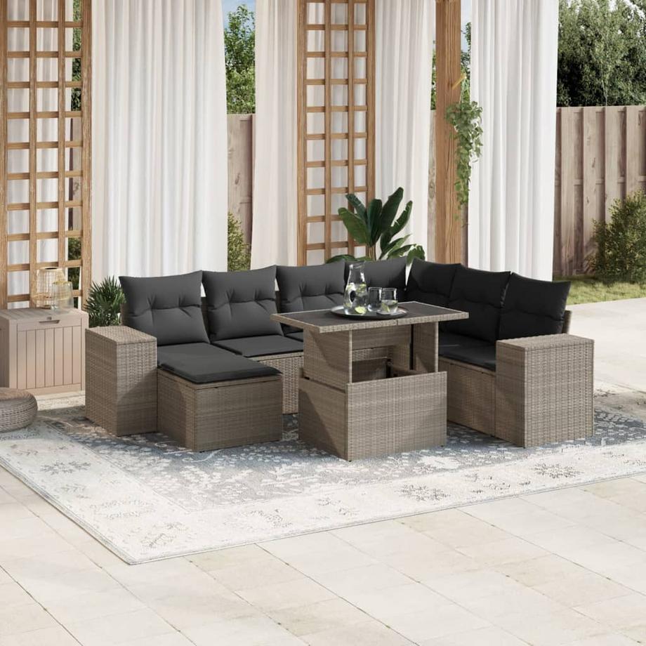 VidaXL set divano da giardino Polirattan  