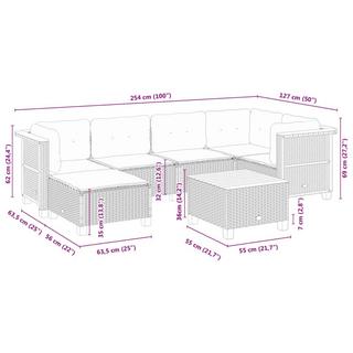 VidaXL Ensemble de canapés de jardin rotin synthétique  