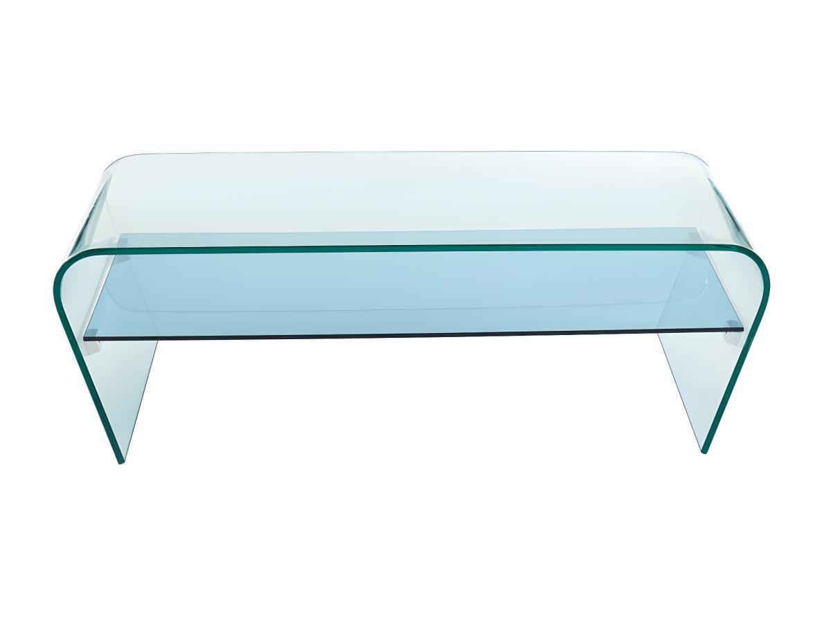 Vente-unique Table basse Verre trempé Tablette e laquée KELLY  