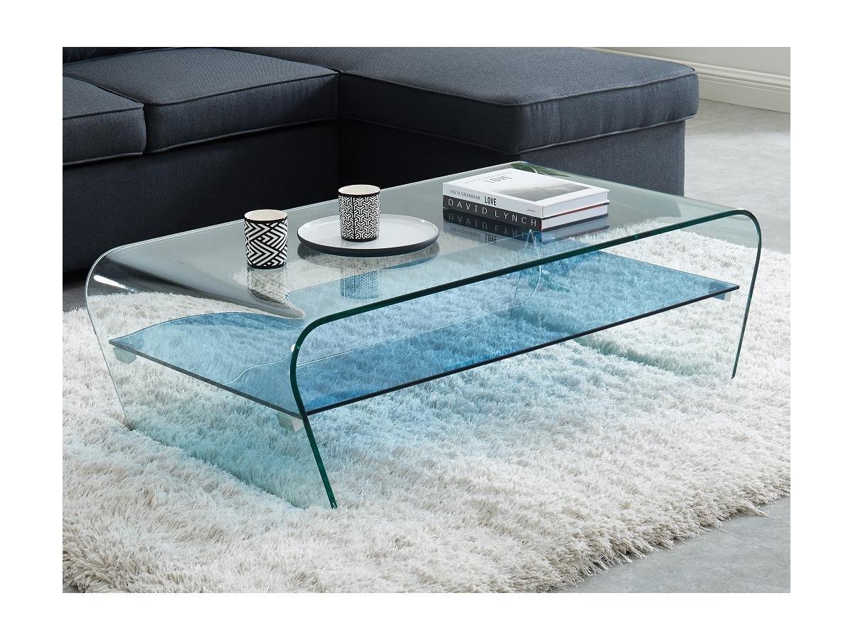 Vente-unique Couchtisch mit Ablage Glas  KELLY  