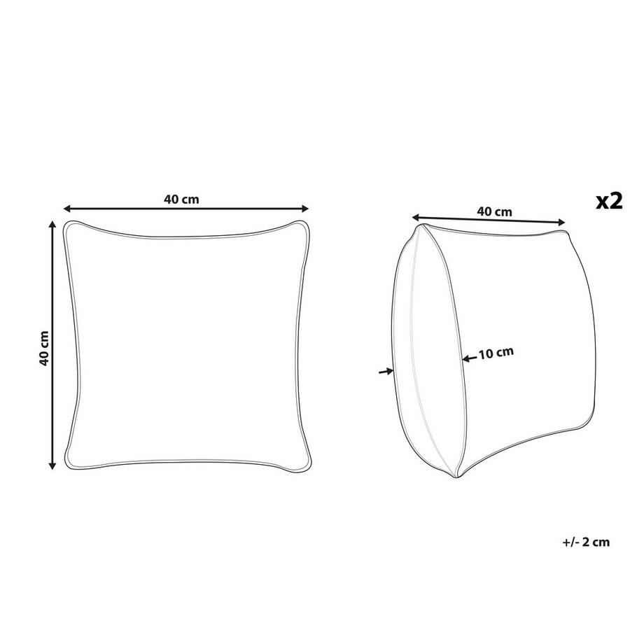 Beliani Dekokissen 2er Set aus Baumwolle Retro LALAM  