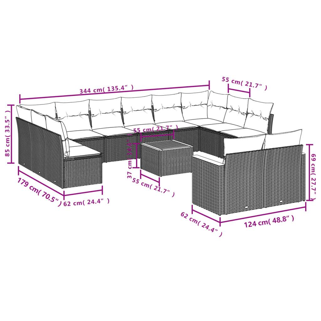 VidaXL set divano da giardino Polirattan  