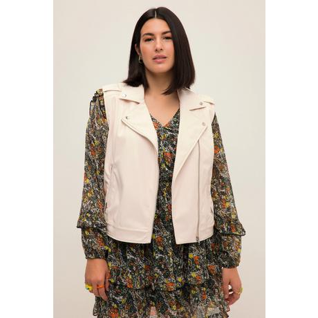 Studio Untold Gilet Biker Vestibilità Ampia Revers Cerniera Effetto Pelle  