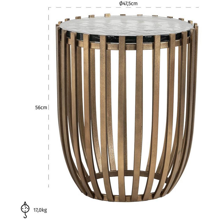 mutoni Tavolino Volante in marmo rotondo 47  