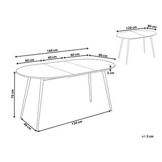 Beliani Tavolo da pranzo estensibile en Fibra a media densità (MDF) Moderno STAVERTON  