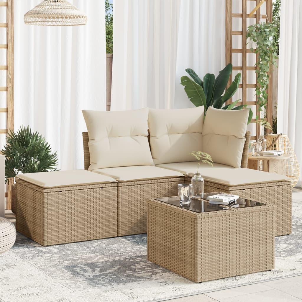 VidaXL set divano da giardino Polirattan  