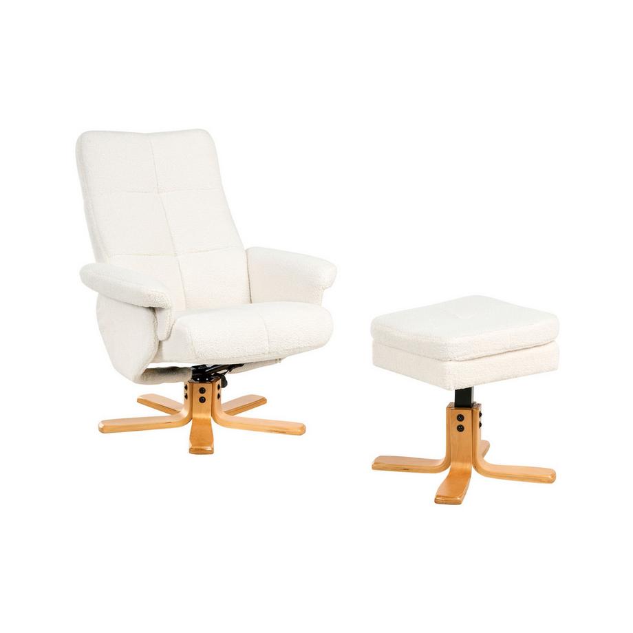 Beliani Fauteuil inclinable en Bouclé Traditionnel EPSE  