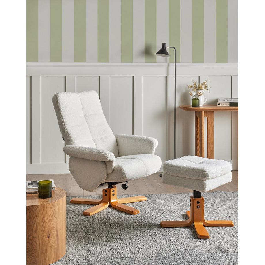 Beliani Fauteuil inclinable en Bouclé Traditionnel EPSE  