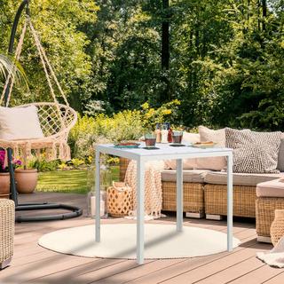 B2X Table de jardin ronde aspect rotin  