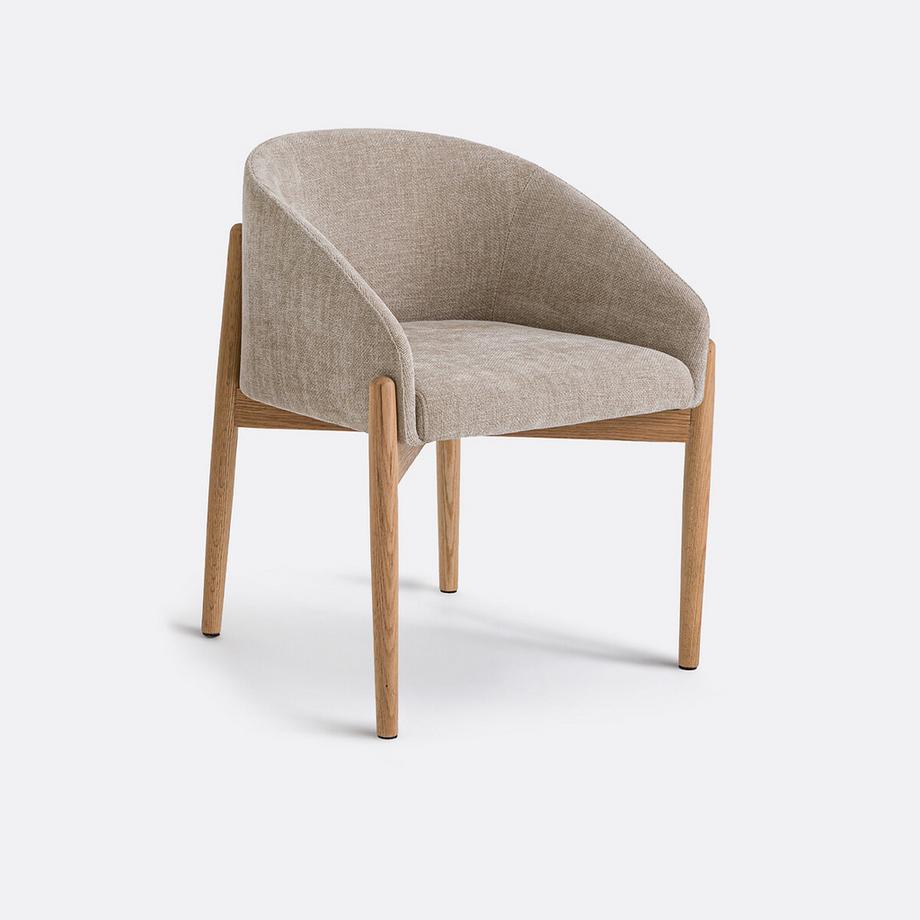 Fauteuil de table en tissu texturé