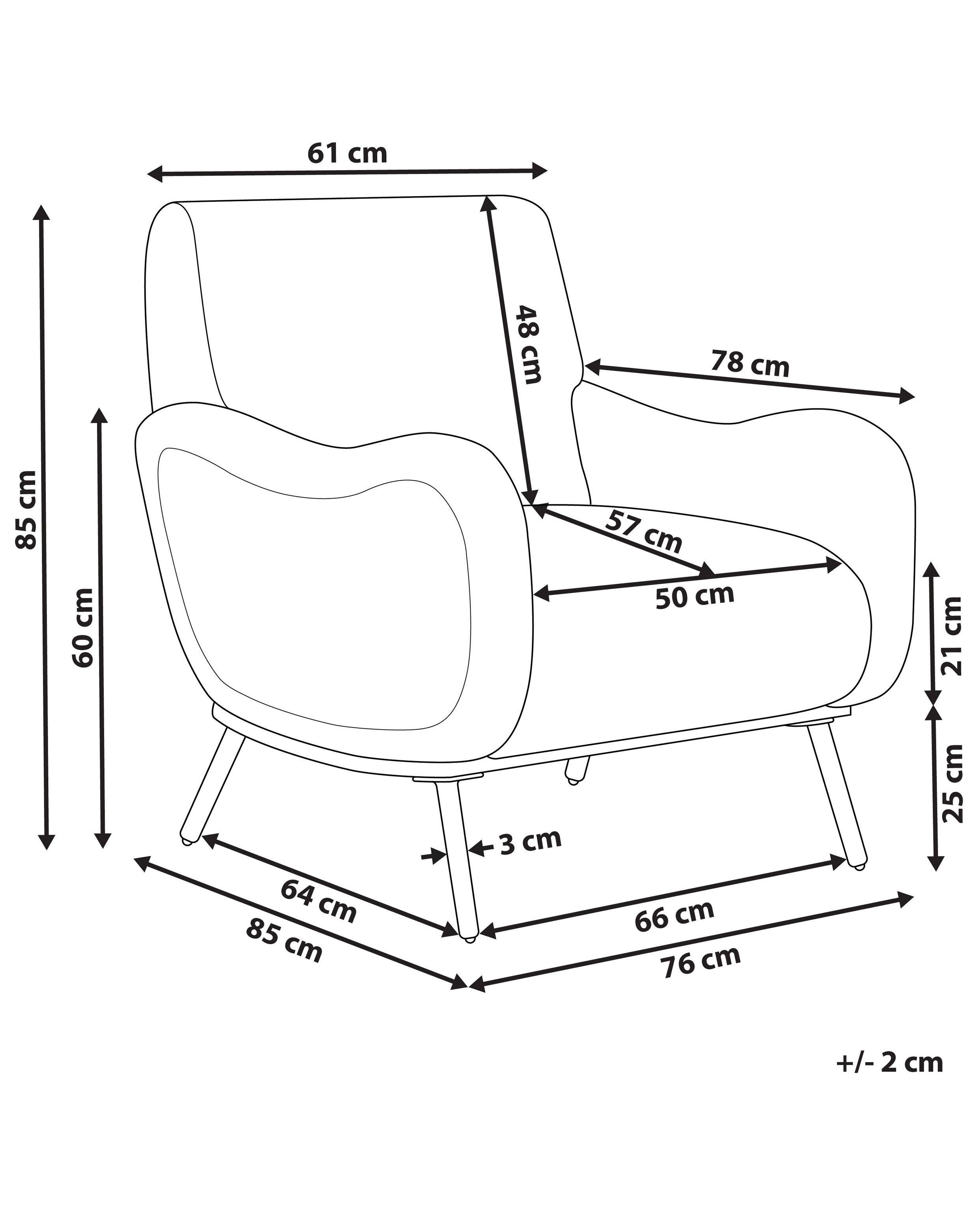 Beliani Fauteuil en Velours côtelé Rétro ALMIND  