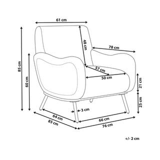 Beliani Fauteuil en Velours côtelé Rétro ALMIND  