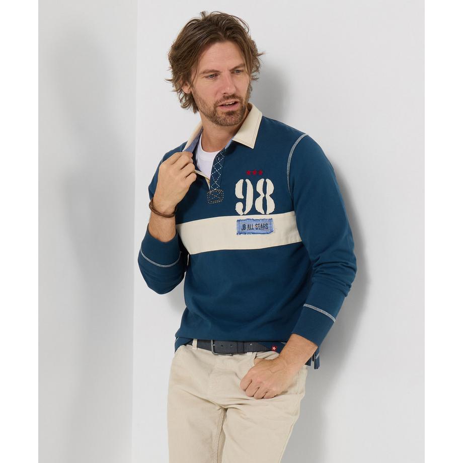 Maillot de rugby à col rond avec motif placé