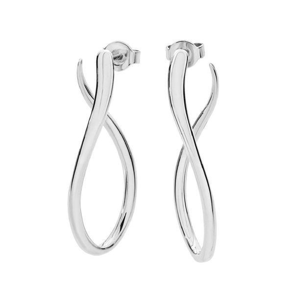 Image of Schmelzende Drop Hoops Damen Silber 3cm