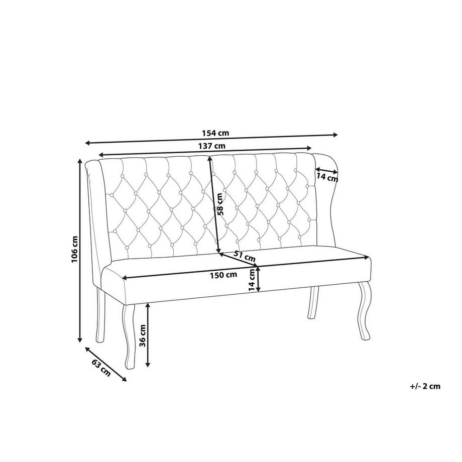Beliani 2 Sitzer Sofa aus Stoff Retro TORSBY  