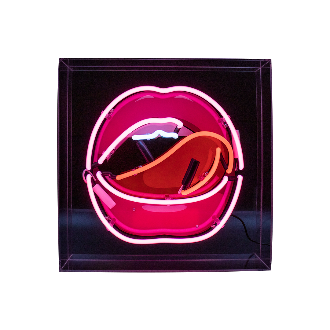 Image of Grosse Acryl-Box Neon - Mund Grosse Acryl-Box Neon - Mund