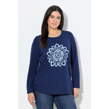 Shirt, Mandala, Rundhals, Langarm, Raffbänder