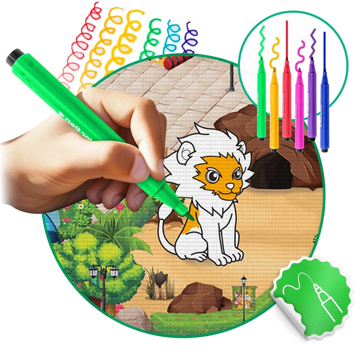 B2X Bunte und flexible Zeichenmatte 120 x 90 x 0,3 cm Ricokids RK-344  