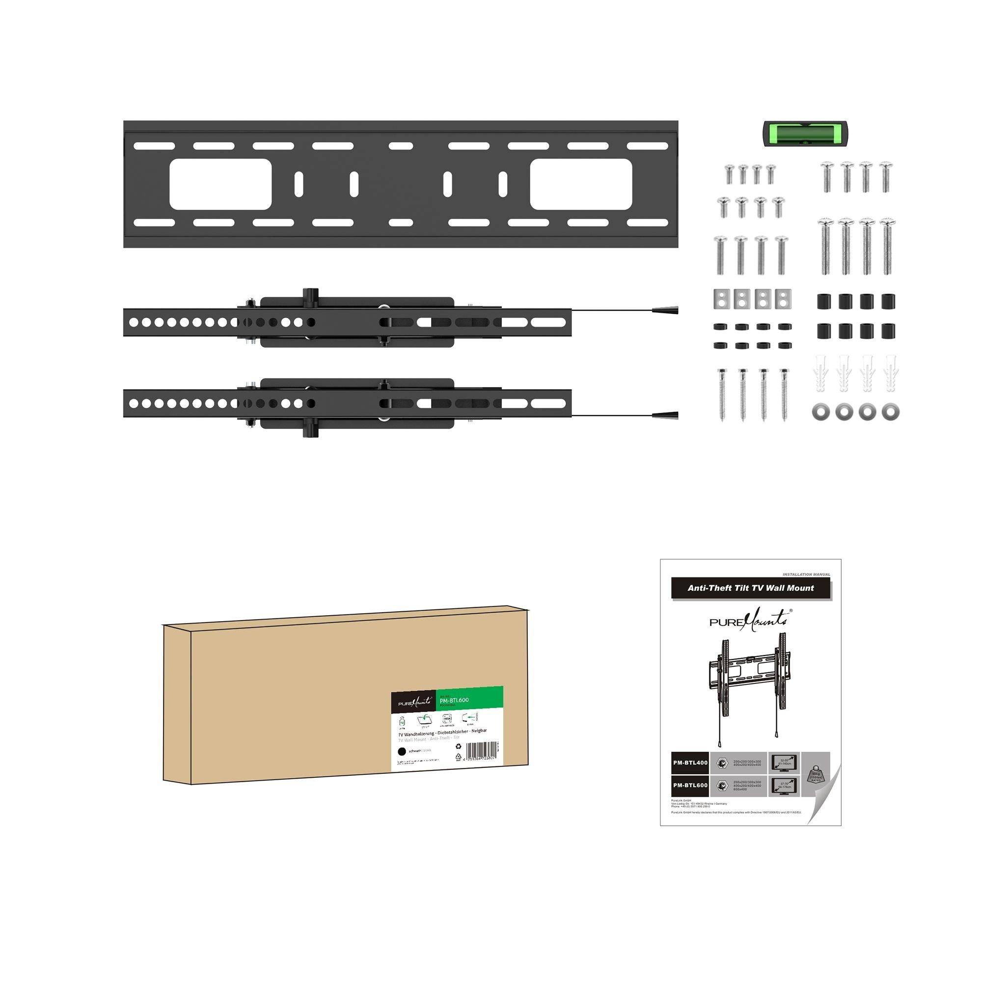 PureMounts  PureMounts PM-BTL600 support pour téléviseur 177,8 cm (70") Noir 