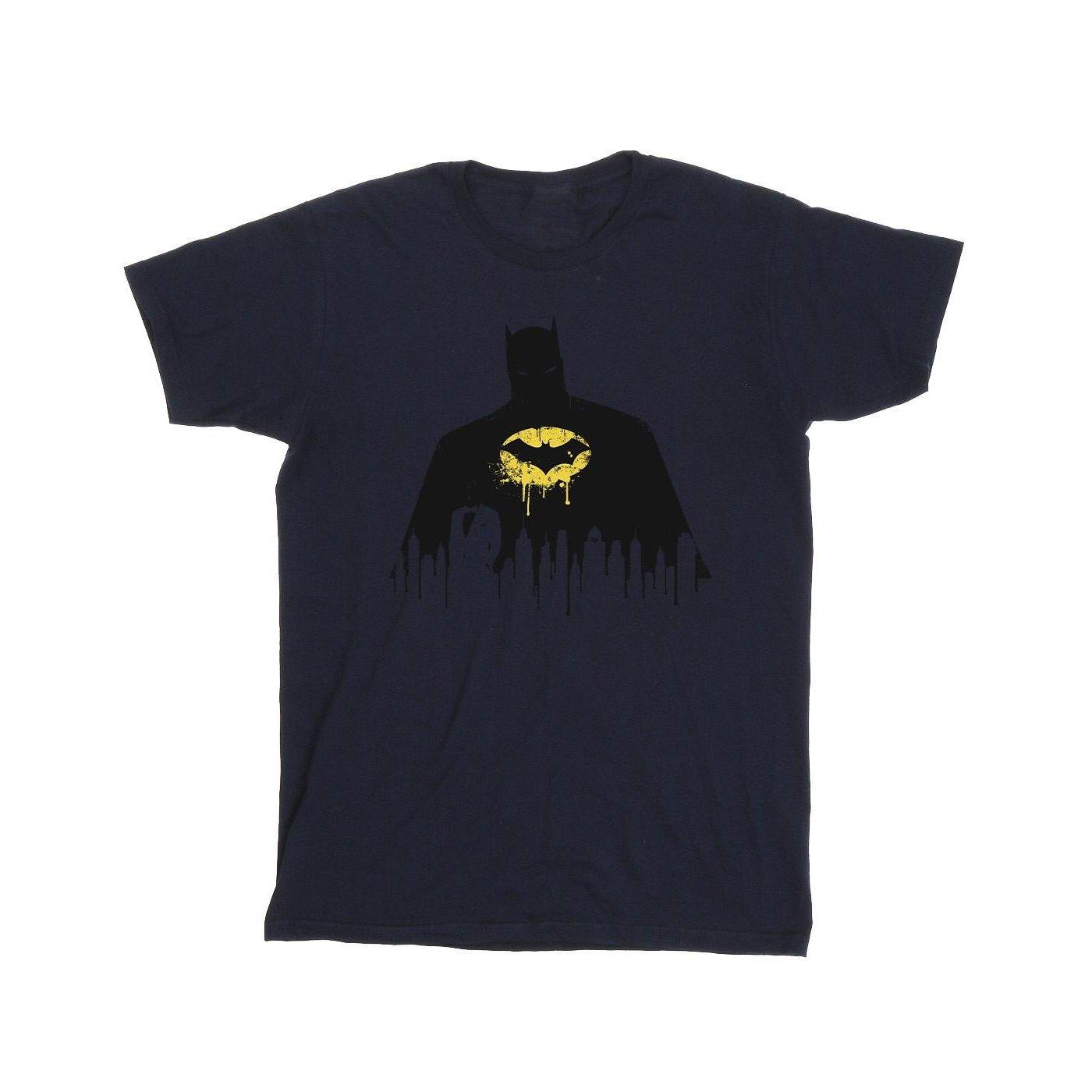 Image of Batman Shadow Paint Tshirt Herren Marine S