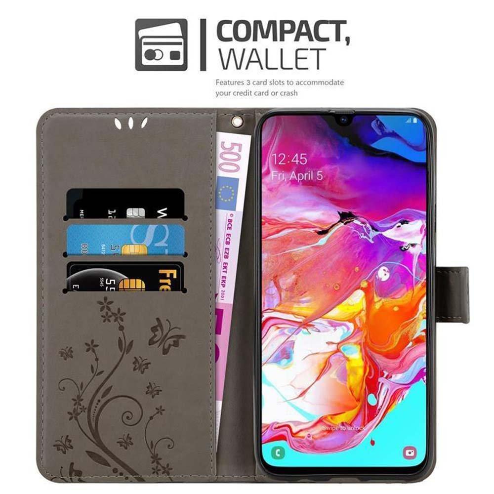 Cadorabo  Hülle für Samsung Galaxy A70  A70s Blumen Design Magnetverschluss 