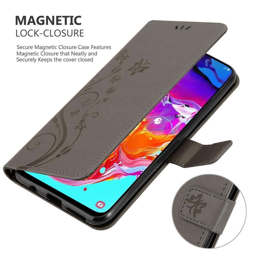 Cadorabo  Hülle für Samsung Galaxy A70  A70s Blumen Design Magnetverschluss 