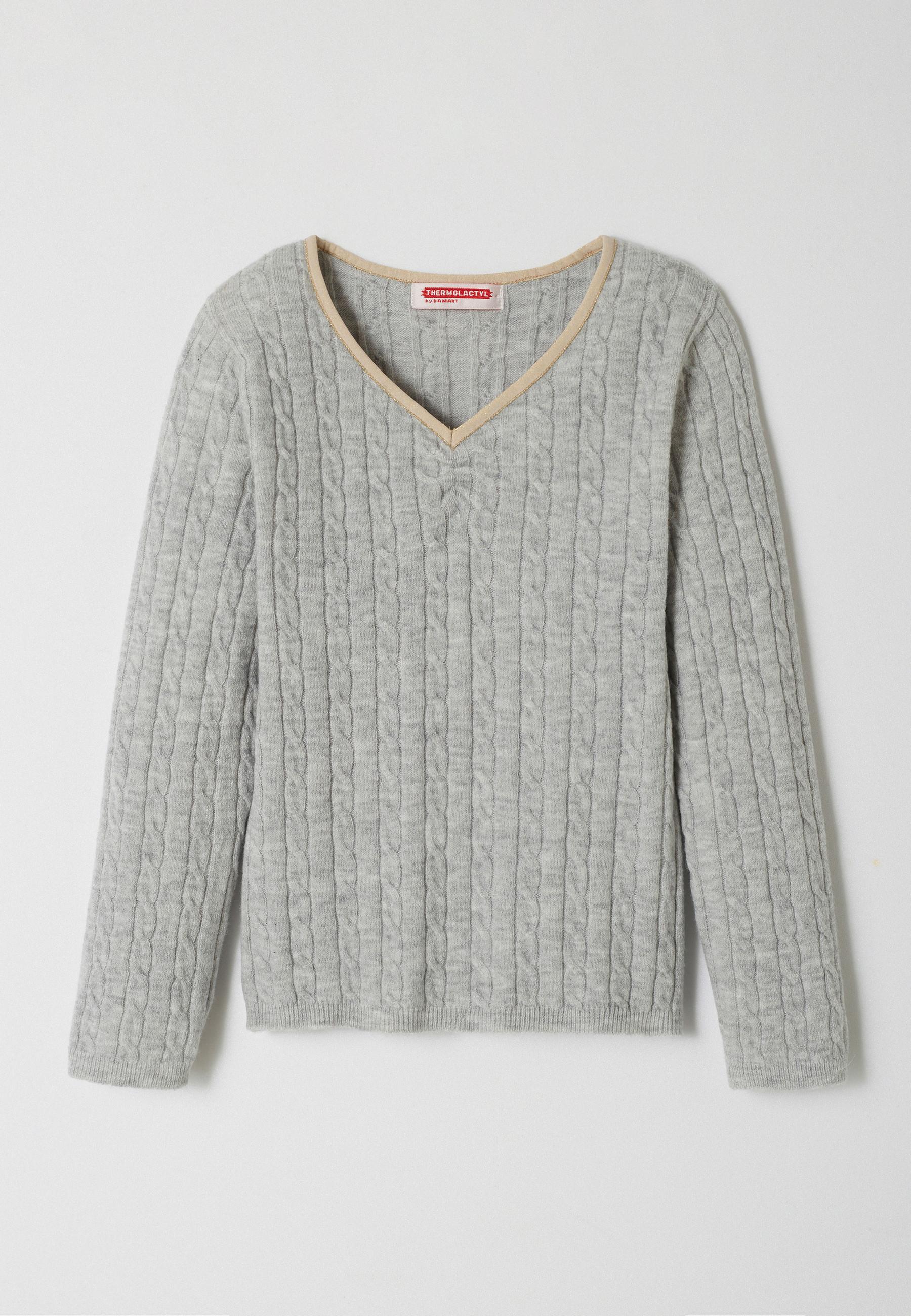 Image of Zopfstrickpullover Mädchen Thermolactyl Jungen Grau 164