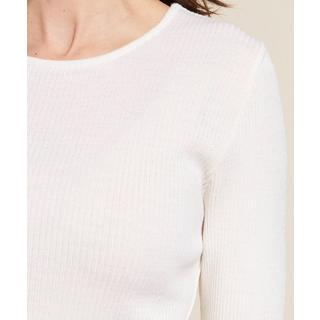 Damart  Pull-chaussette col rond unis et rayés, 50% laine mérinos. 