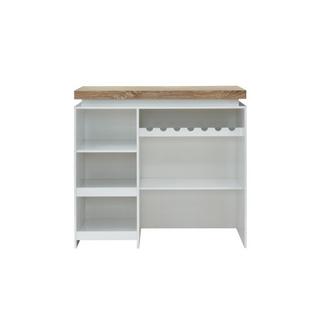 Vente-unique Mobile da bar a LED in MDF laccato bianco Bianco e Rovere HALO II  