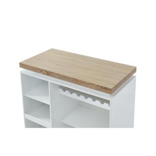 Vente-unique Mobile da bar a LED in MDF laccato bianco Bianco e Rovere HALO II  