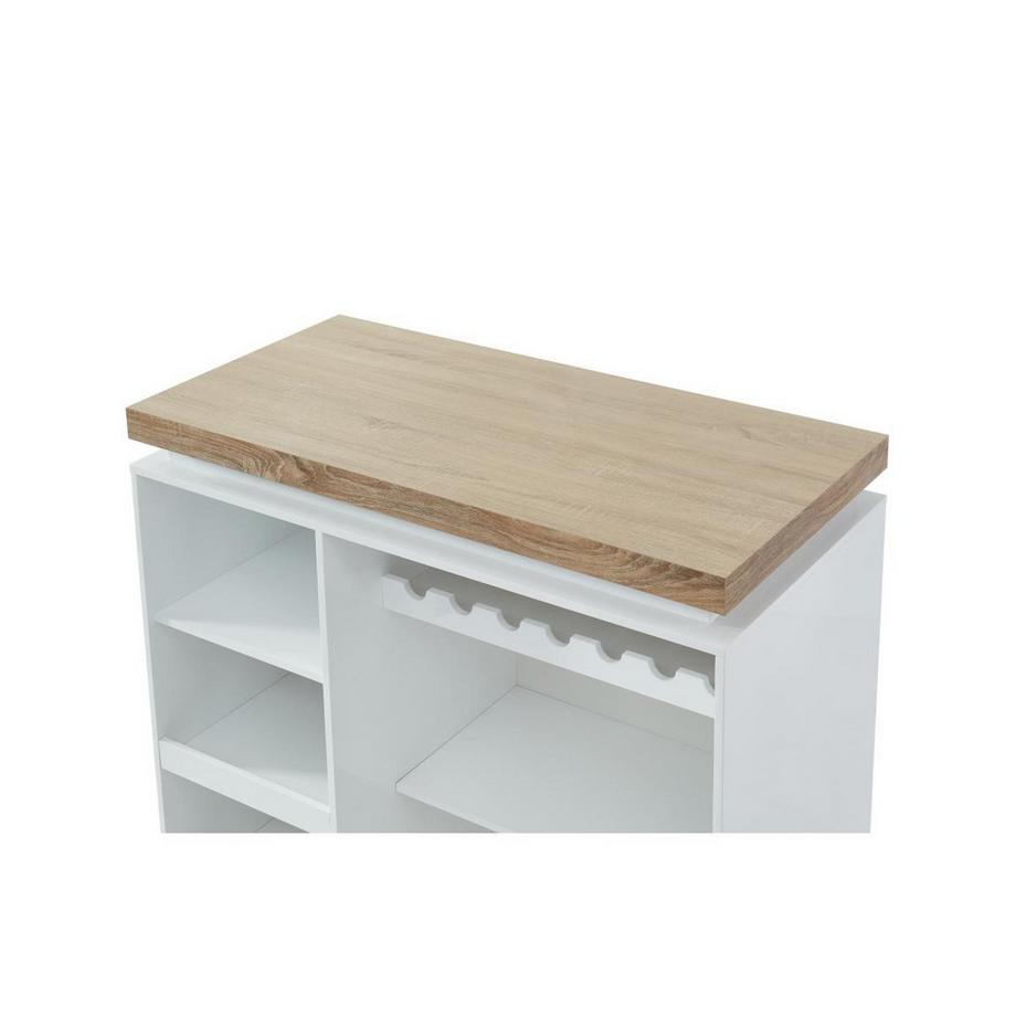 Vente-unique Meuble de bar HALO II MDF laquéLEDs Chêne  