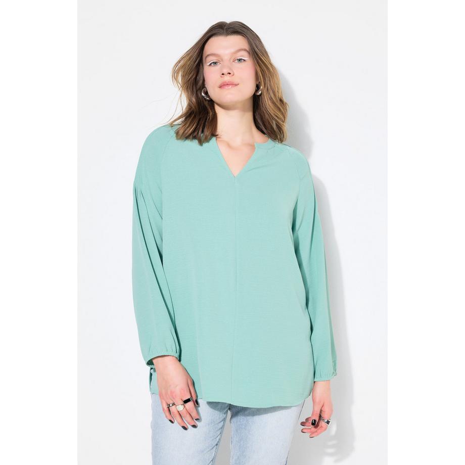 Studio Untold Tunique Crêpe Coupe Évasée Manches 3/4 Bouffantes  