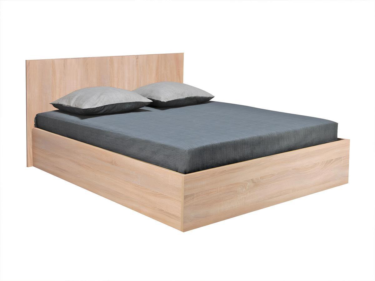 Vente-unique Bett mit Lattenrost Stauraum Eichefarben ELPHEGE  